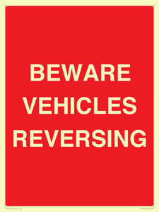 BEWARE VEHICLES REVERSING